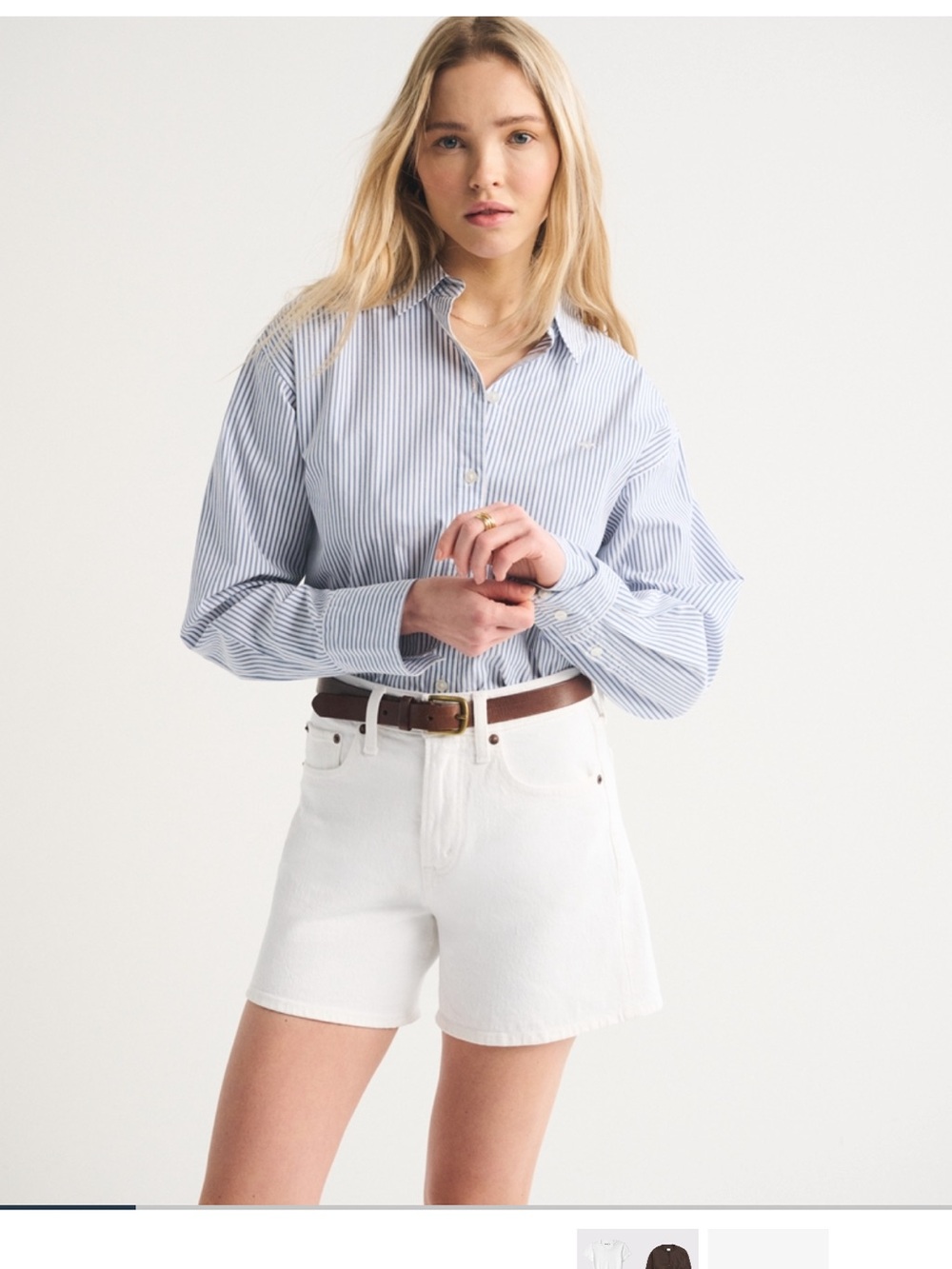 Abercrombie & Fitch White High Rise Denim Dad Short NWOT